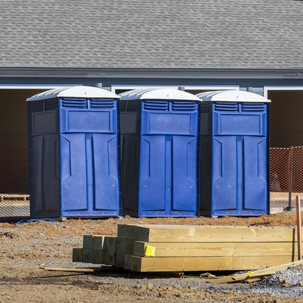 how often are the porta potties cleaned and serviced during a rental period in Jonas Ridge